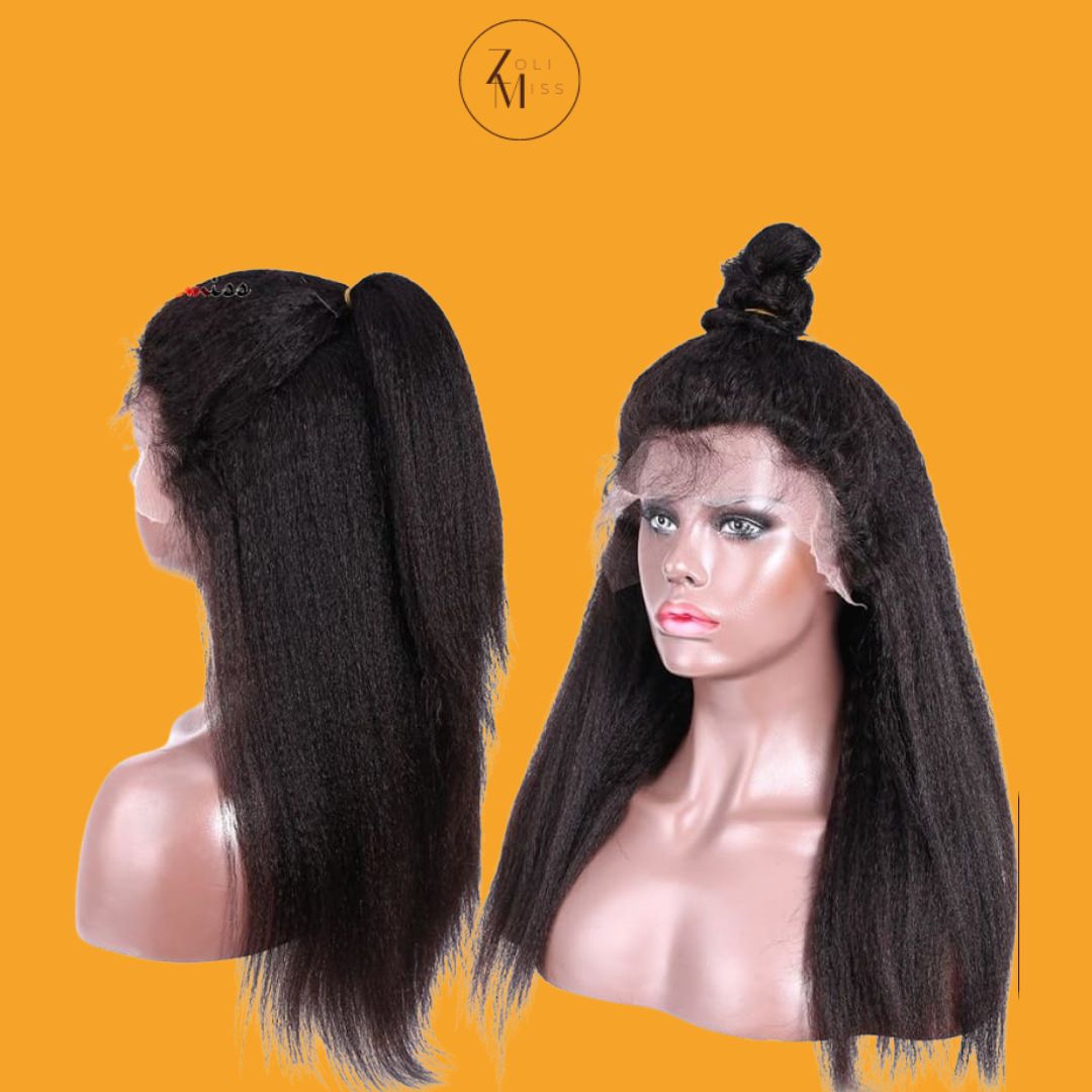 Perruque naturelle Willa Afro (360 Lace Frontal, Yaki straight)