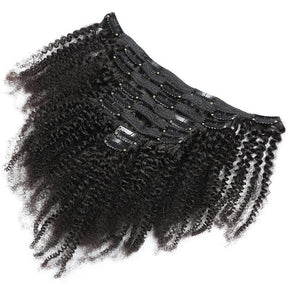 Extensions à clips cheveux Kinky Curly- Ondulé Afro